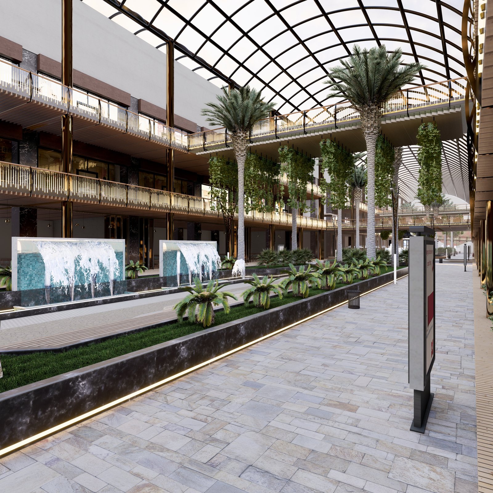 AVM İÇ MİMARİ TASARIM Tavan Detayları ve Aydınlatma