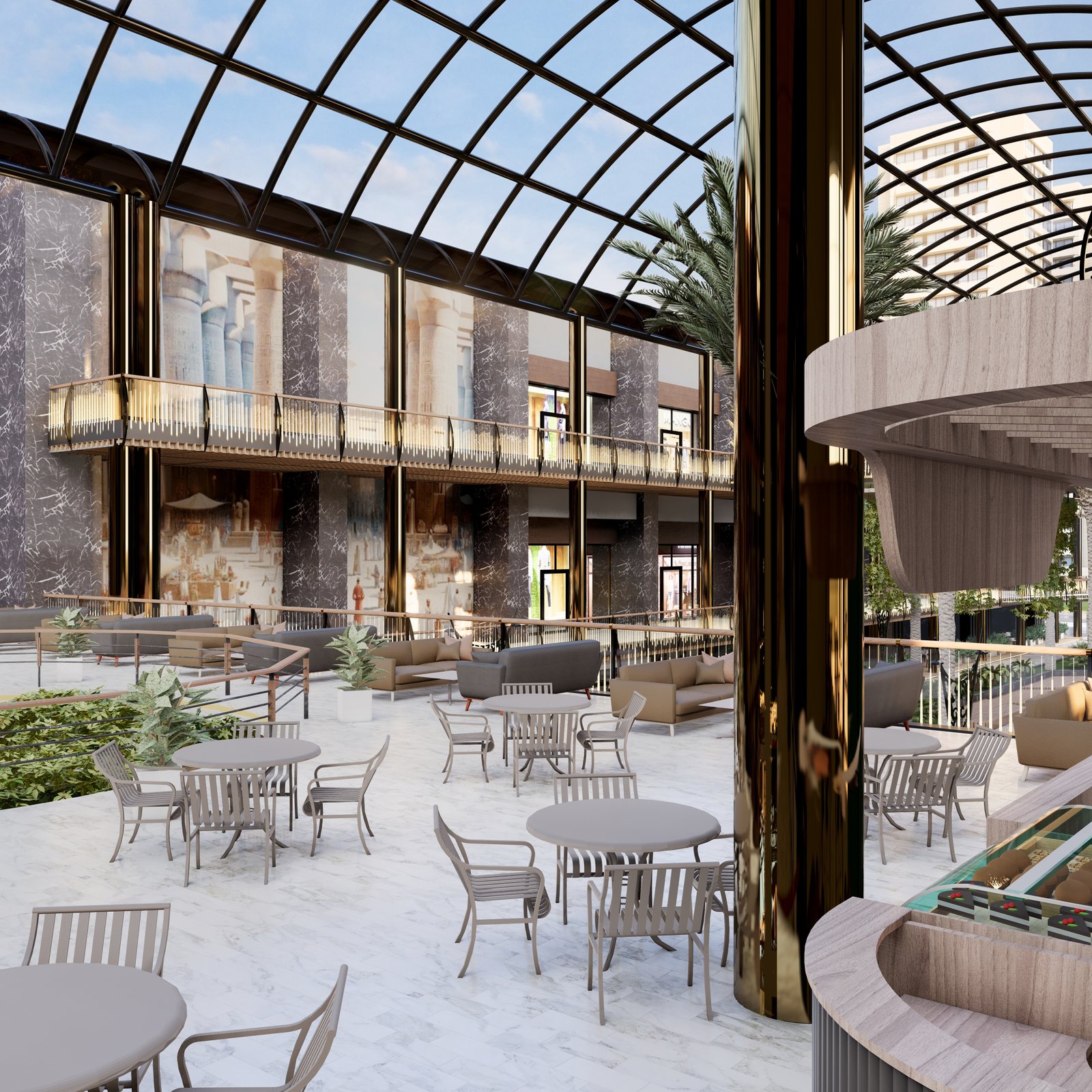 AVM İÇ MİMARİ TASARIM Food Court ve Oturma Alanları