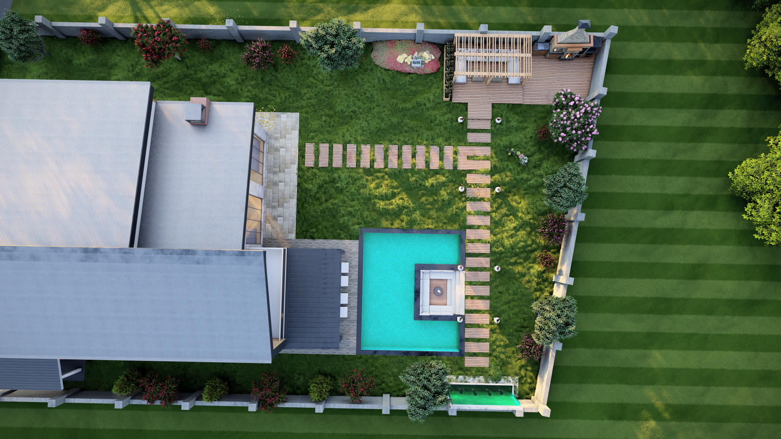 GÖCEK VİLLA TASARIMI Dikey Kesit Görünümü