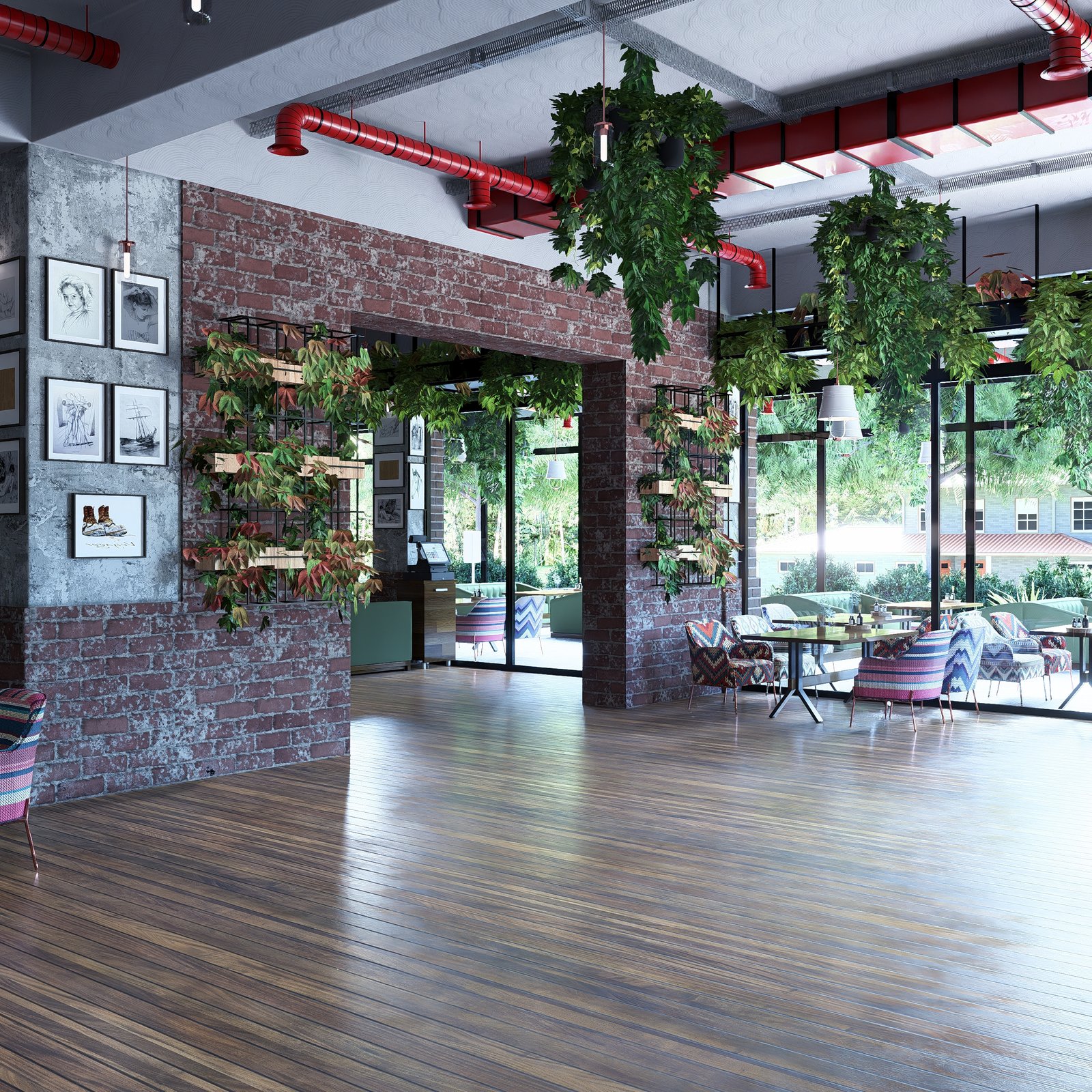 AZERBEYCAN KAFE TASARIMI Aydınlatma ve Dekor