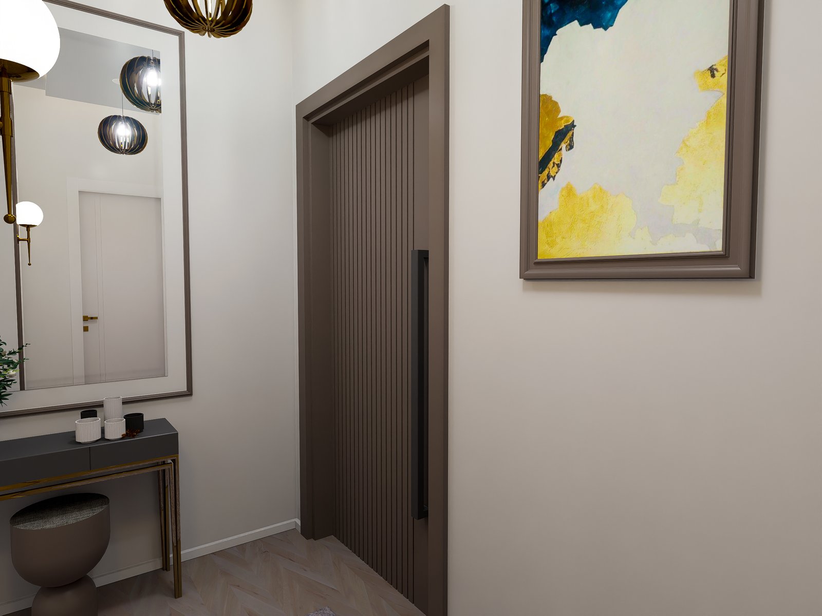 GİRİŞ ANTRE TASARIMI Ayna ve Konsol Detayları