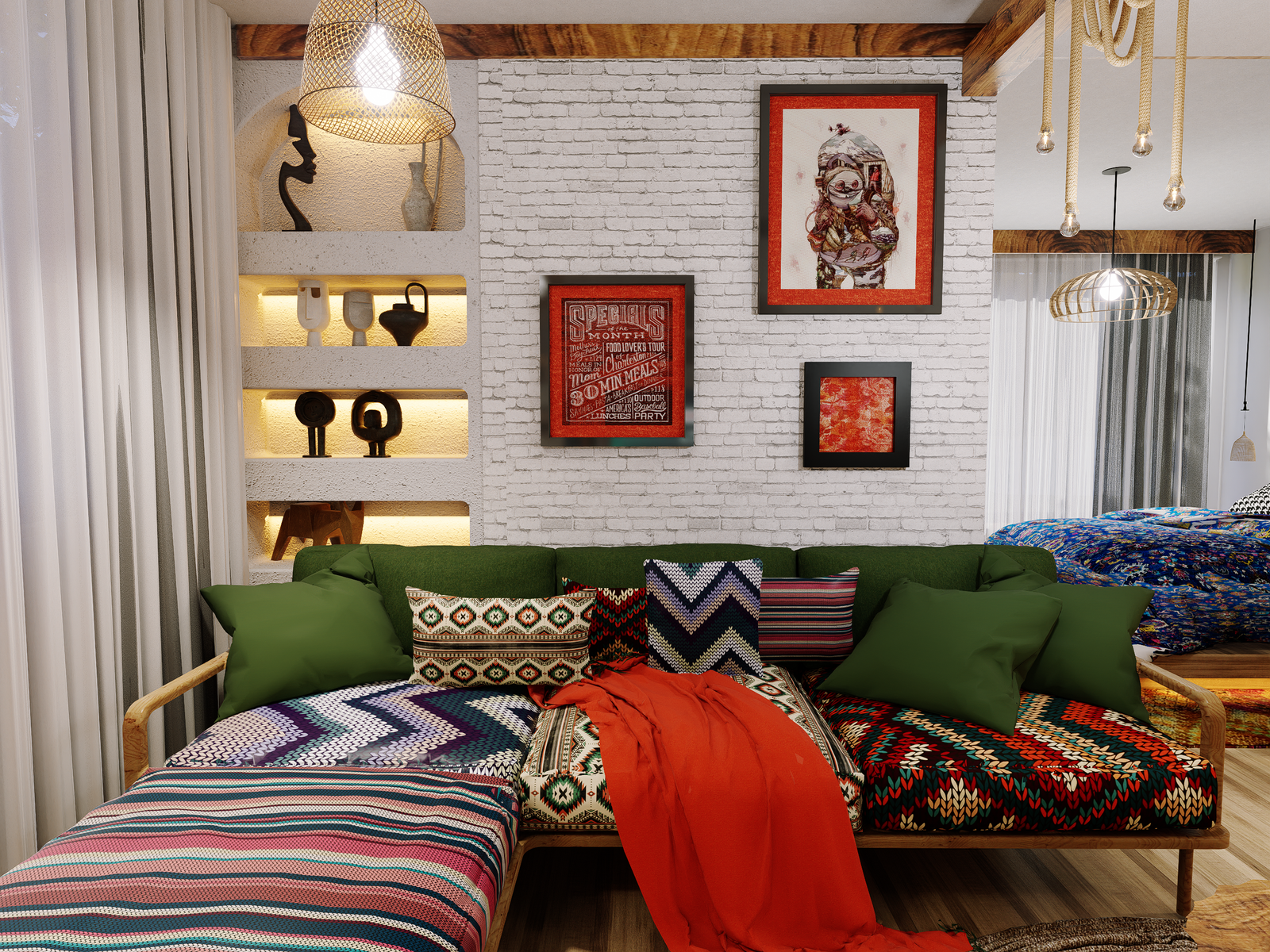 Bohem Yatak Odası Genel Görünüm