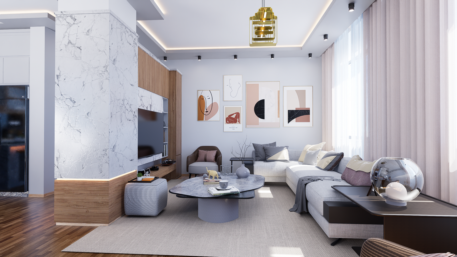 SALON TASARIMI TV Ünitesi ve Dekorasyon